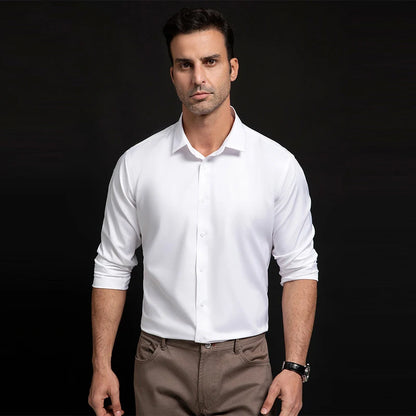 Slim Fit Anti-Wrinkle Men's Dress Shirt - Perfect for Any Occasion, Sizes S-6XL
