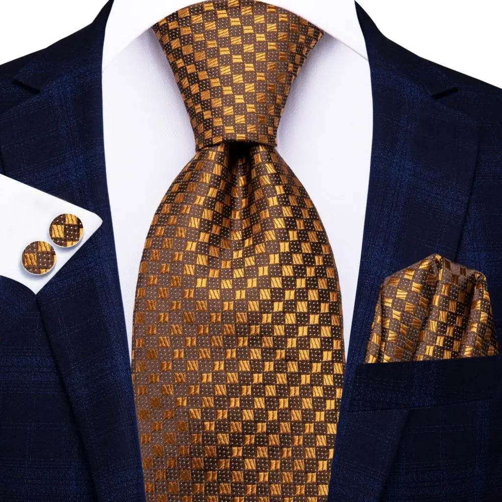 Hi-Tie Psialey Black Gold Silk Elegant Tie For Men Groom Wedding Men Necktie Pocket Square Cufflink Accessory Wholesale Designer