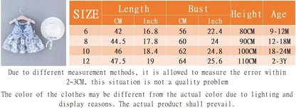(Girls 0-3 Years Old) Summer New Girls Dress Floral Print Little Fresh Everyday Sweet Princess Dress with Bow