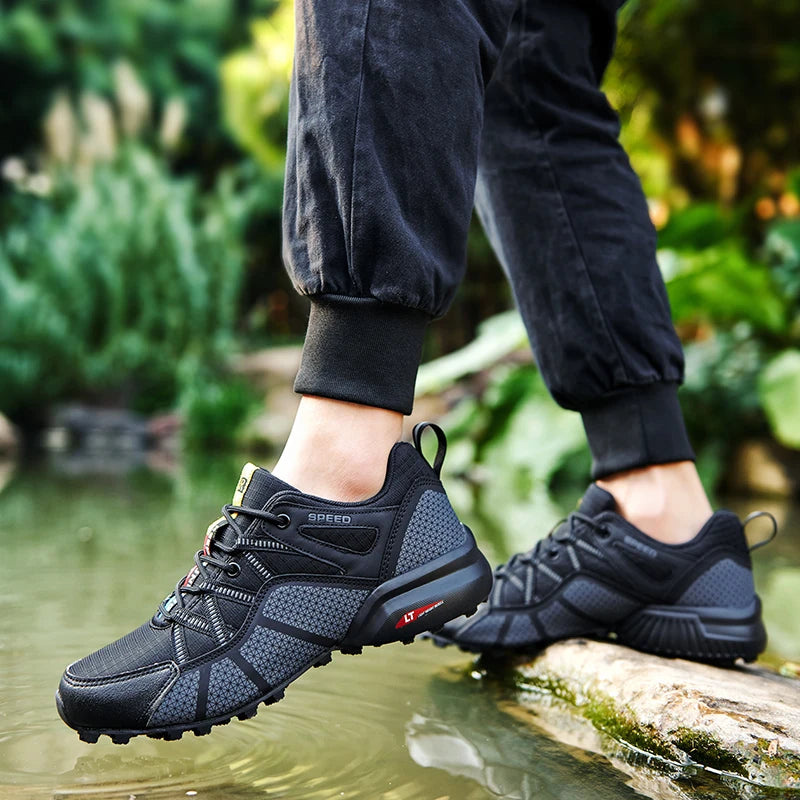 Men Women Hiking Shoes Waterproof Outdoor Trainers Lace-up Climbing Trekking Sneakers Mountain Walking Hunting Tactical Sneakers