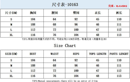 Women Casual Round Neck Drawstring Short Sleeve Top & High Waist Pants Set Summer Solid Two Piece Suit Sets Outfits Set Female