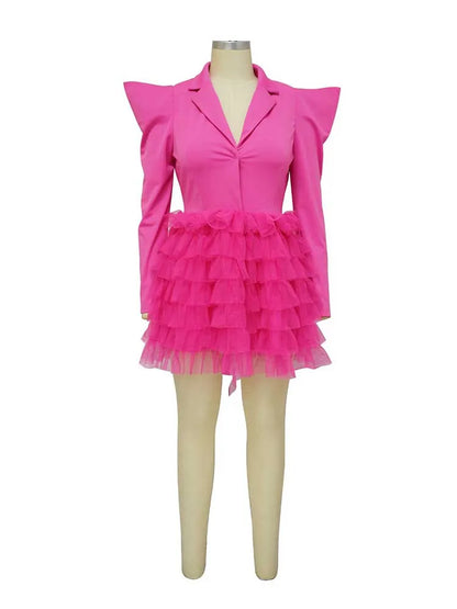 women Elegant and chic dress long sleeve spring female fashion dress mash blazer dress wholesale dropshipping