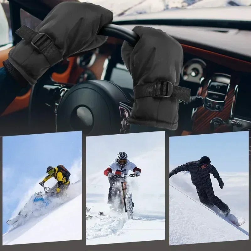 Winter Warm Cycling Gloves Men Outdoor Waterproof Skiing Riding Hiking Motorcycle Mitten Gloves Unisex Thermal Sport Gloves