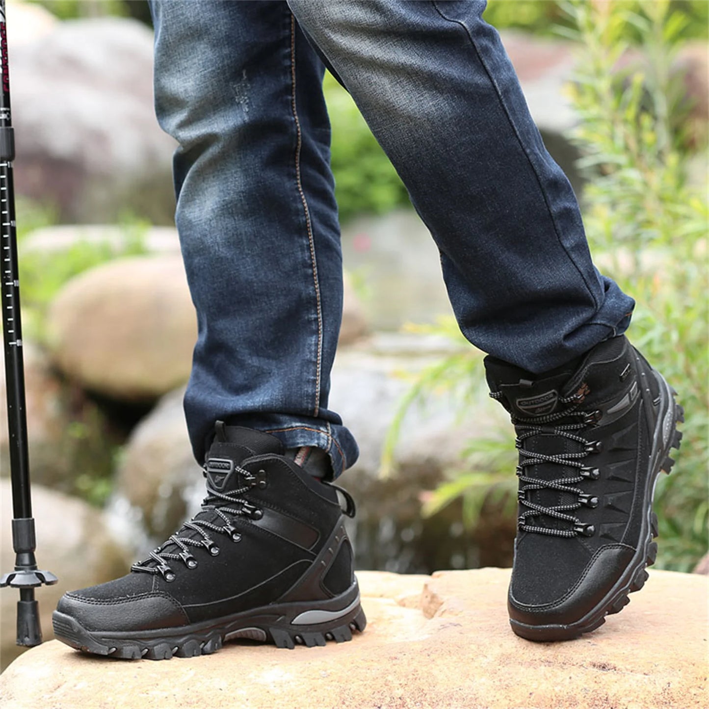 Men's Boots Men Hiking Boots Outdoor Work Shoes Anti Puncture Safety boots man Anti Slip Sneakers Couples Ankle boots for women