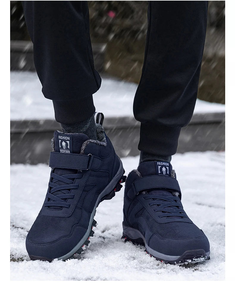 Warm Men Women Winter Boots With Fur Size 35-45 Snow Boots For Unisex Fashion Outdoor Sneakers Women Men Ankle Boots