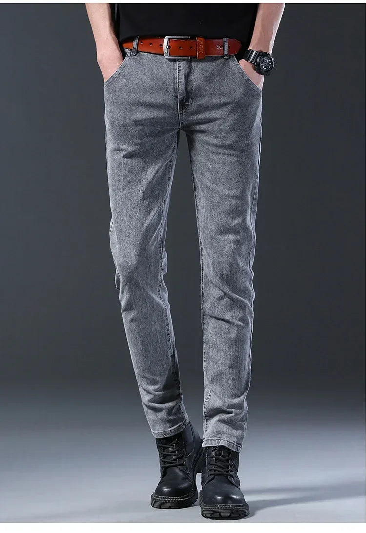 2024 New Men Spring and Autumn Korean Version Comfort Men Stretch Youth Slim Fashion  Skinny Jeans Pants Designer Clothes