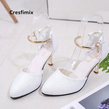 Women Cute Pointed Toe Black Buckle Strap High Heel Shoes Lady Casual Red Comfort Summer Stiletto Heels for Office & Party G6006