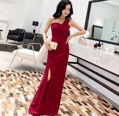 Spring Women Red Evening Party Dresses Short Sleeve V Neck Fit And Flare Long Maxi Summer Dress Lady Prom Gown Robe Longue Femme