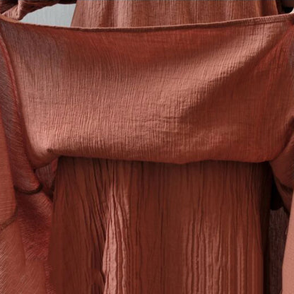 Anself Spring Fashion Women Casual Loose Dress Solid Color Long Sleeve Oversized Ladies Dresses Plus Size Boho Long Maxi Dress