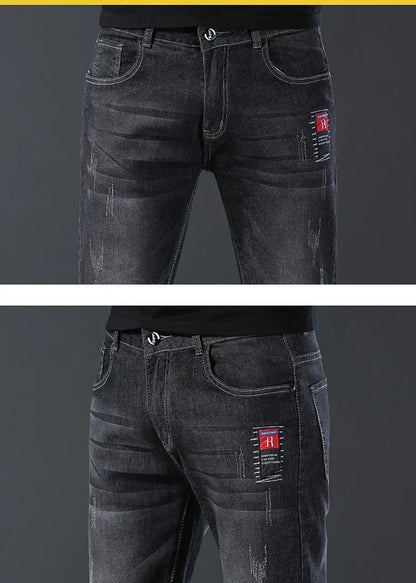 2024 New Men Spring and Autumn Korean Version Comfort Men Stretch Youth Slim Fashion  Skinny Jeans Pants Designer Clothes