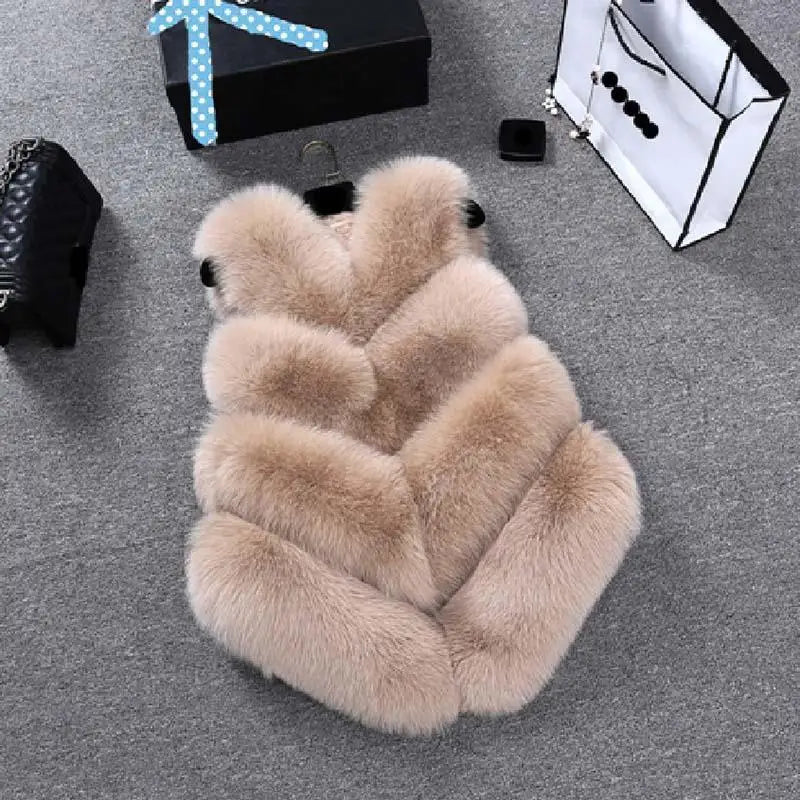 2022 New Fashion Faux Fur Coat Winter Coat Women Waist Fur Gilet Women's Jacket Vest For Ladies