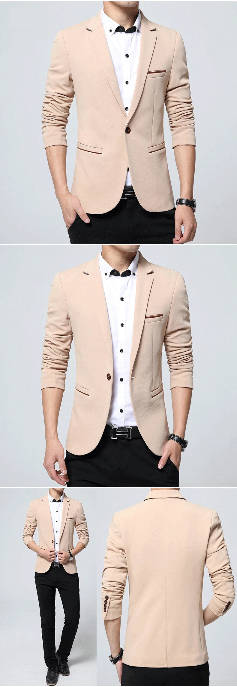 Men's Smart Casual Suit Blazers Slim Fit Sport Coat Fashion Formal Dress Groom Marriage Suit Coat Spring Autumn Outwear