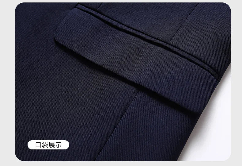 Blazer New Men's Fashion Business Solid Color British Style Professional Work Groom Wedding Dress Best Man Blazer Jacket