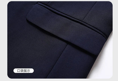 Blazer New Men's Fashion Business Solid Color British Style Professional Work Groom Wedding Dress Best Man Blazer Jacket