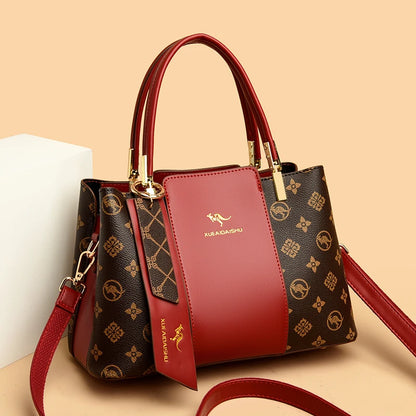 Luxury Handbag Fashion Print Large Capacity Soft Leather Women Shoulder Crossbody Bag Leisure Designer Ladies Purses and Handbag