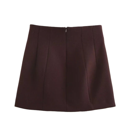 KONDALA 2026 Spring Summer Elegant Valentine‘s Day Suits Fashion Shrug Pockets Blazers Elegant Zipper Skirts Chic Baggy Pants