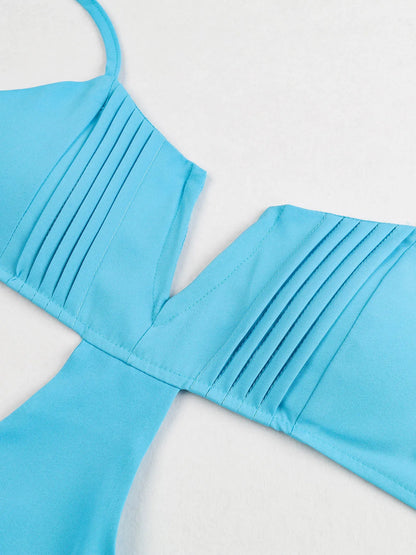 Summer New Sexy Solid Women Dresses Deep V Sleeveless Naked Waist Split Long Dress Fashion Casual Party A-line Female Clothing