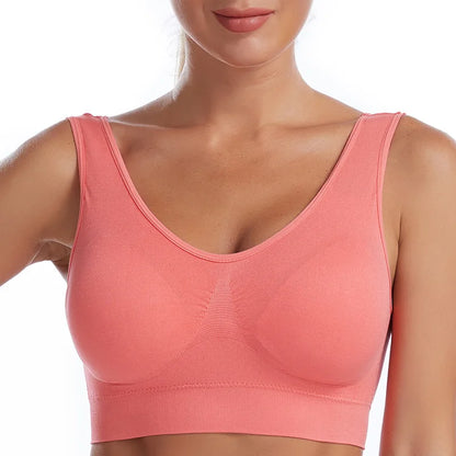 Women Sexy Bra Plus Size Seamless Breathable Brassiere Wire Free Bralette Underwear Comfortable Active Padded Brassiere Crop Top