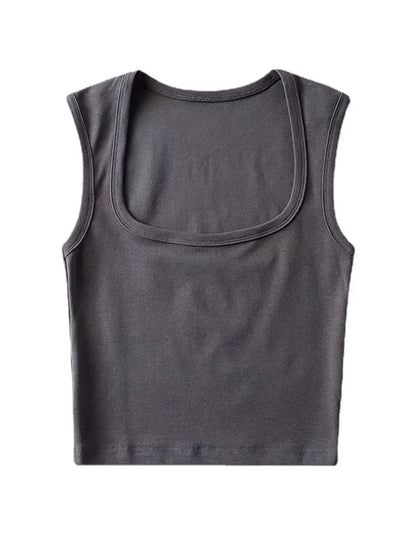 Deep Square Collar Vests 2023 Summer New Fashion Sexy Women's Crop Tops Sling Vest Camis