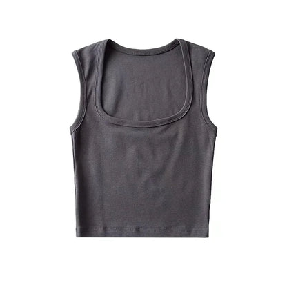 Deep Square Collar Vests 2023 Summer New Fashion Sexy Women's Crop Tops Sling Vest Camis
