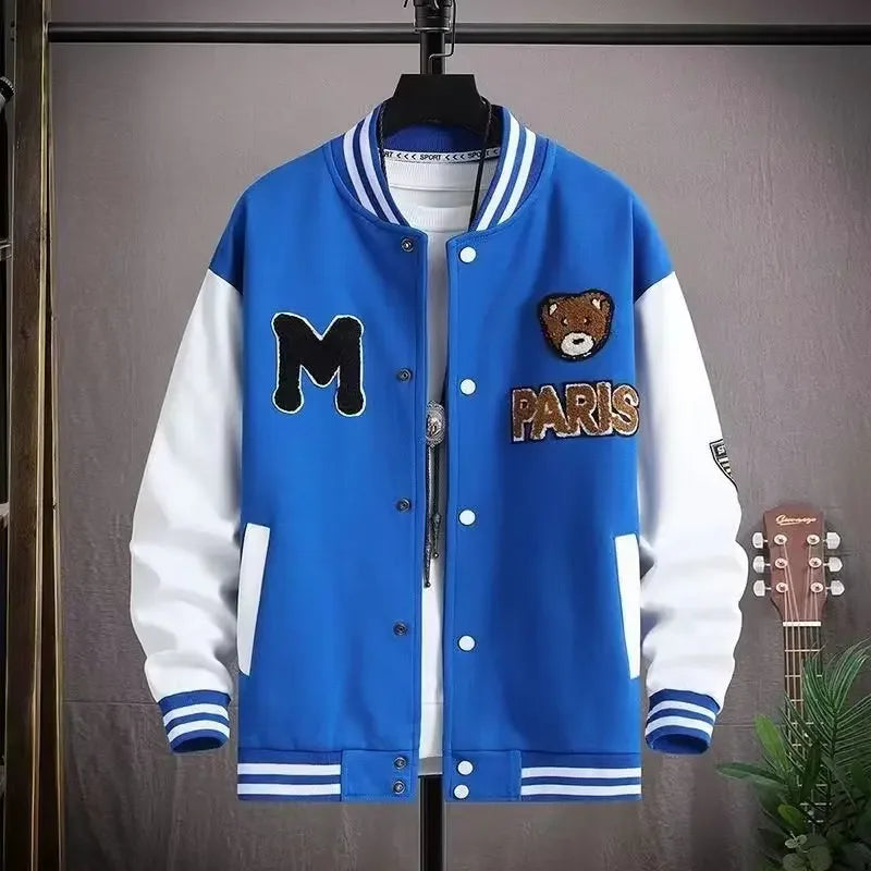 Trendy Baseball Jacket For Men Casual Loose Fit High School Student Hip Hop Style Couples Coat Spring Autumn Season