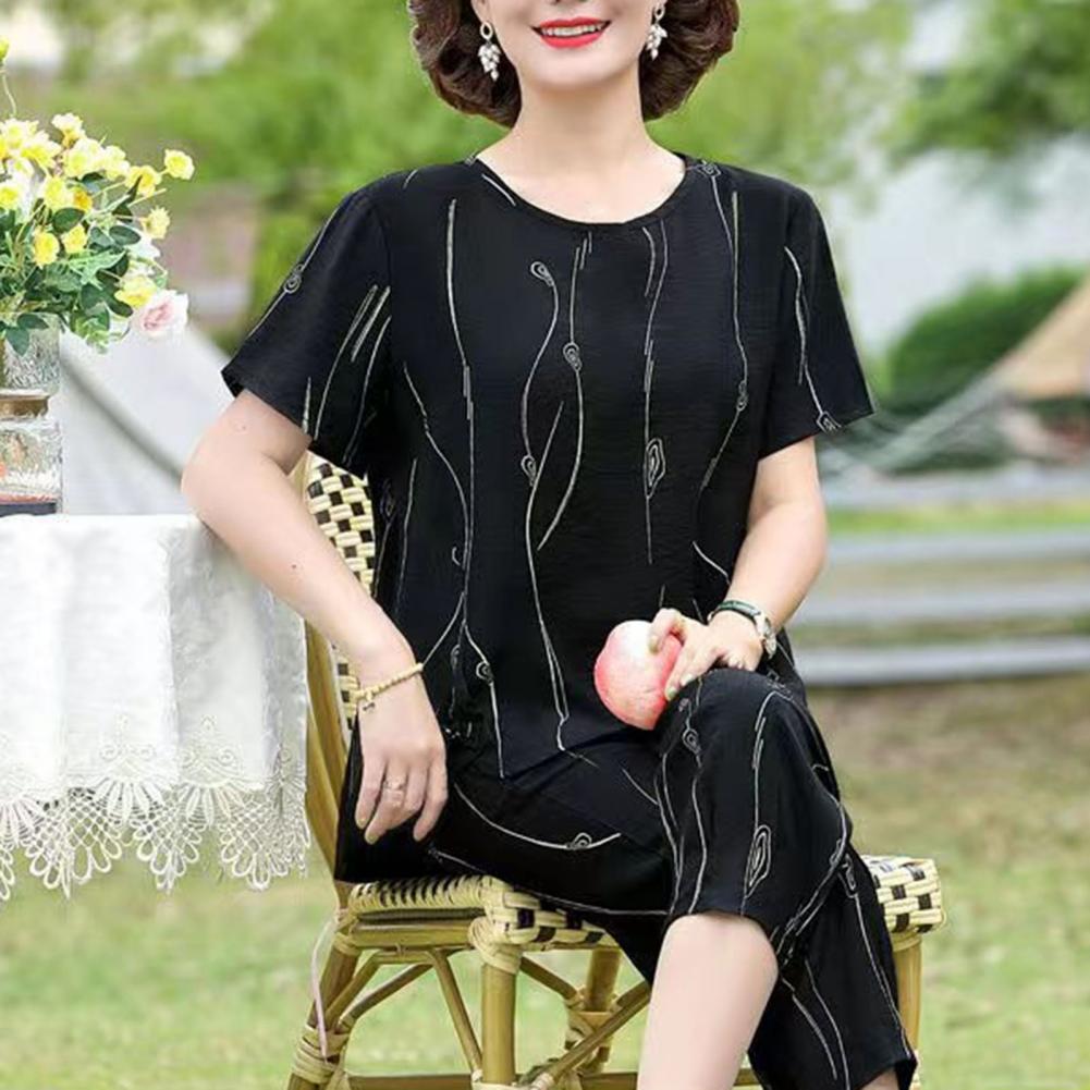 2023 Summer Women's Trousers Suit Pastoral Fashion Loose Short Sleeve Two Piece Suit Striped Cotton Linen Wild T-shirt Pant Sets