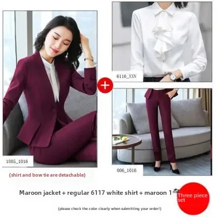 Elegant Red Western-style Suit Jacket For Women Fashionable Professional Attire For Hosting Events Job Interviews