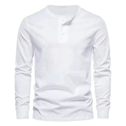 Cross-border Spring and Autumn Clothing European and American Men's T-Shirt Long-sleeved Men's Base Henry Shirt