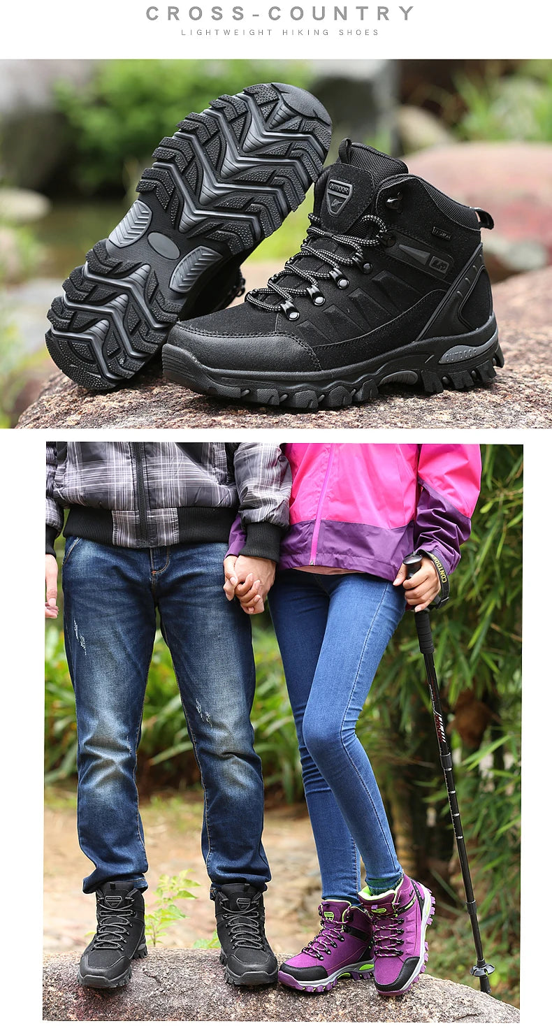 Men's Boots Men Hiking Boots Outdoor Work Shoes Anti Puncture Safety boots man Anti Slip Sneakers Couples Ankle boots for women