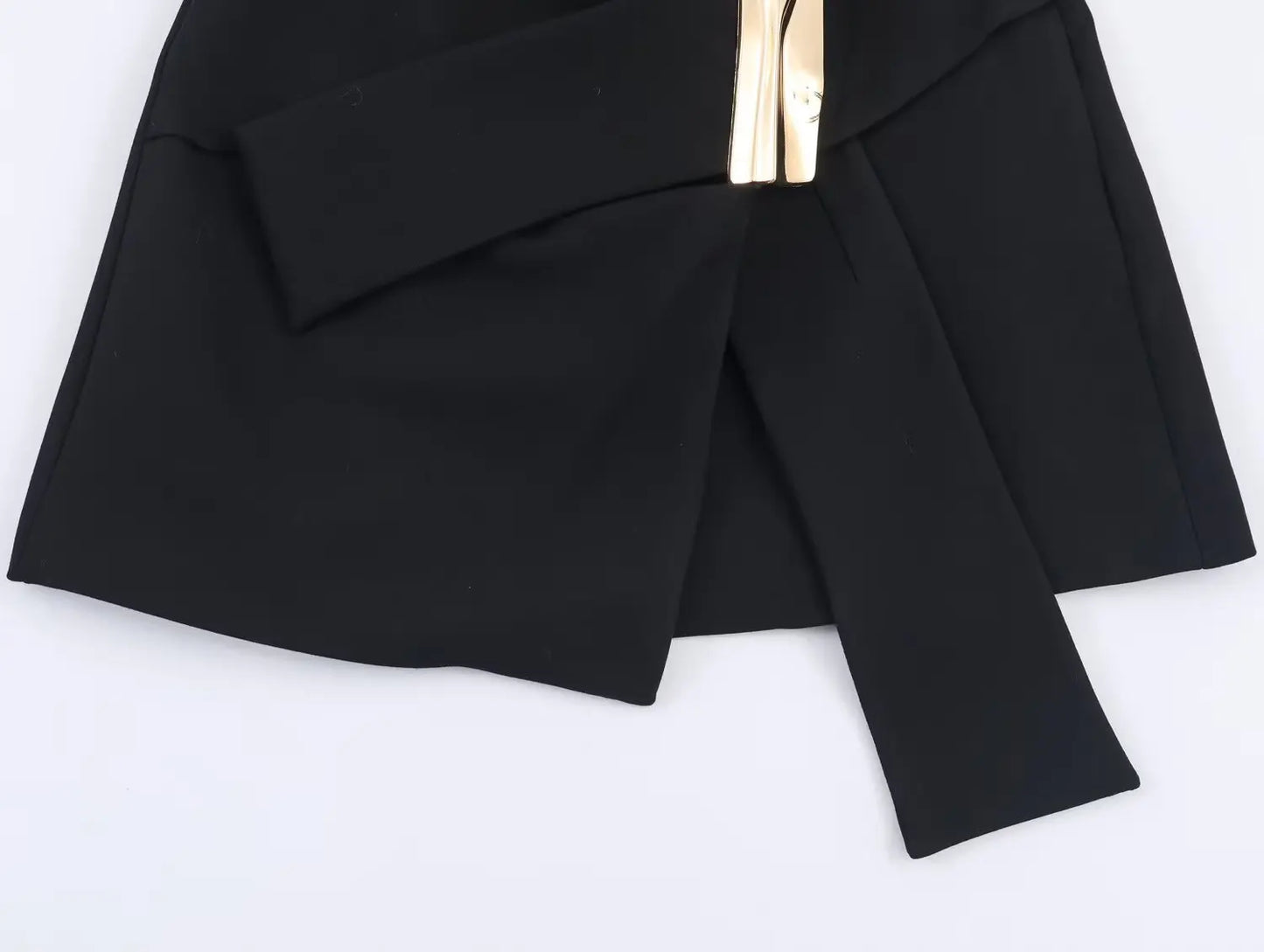 Women's Suit Pants Two-Piece Set Buckle Decoration Long Sleeve Blazer Coat + Straight-Leg Pants 2 Pieces Sets Chic Woman Outfits