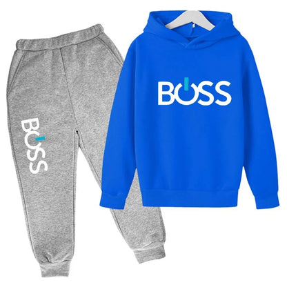 Streetwear New Spring And Autumn Children Hoodie Set Boys Girls Casual Long Sleeve Hoodie Tops+Pants Sportswear 2-14 Years Old