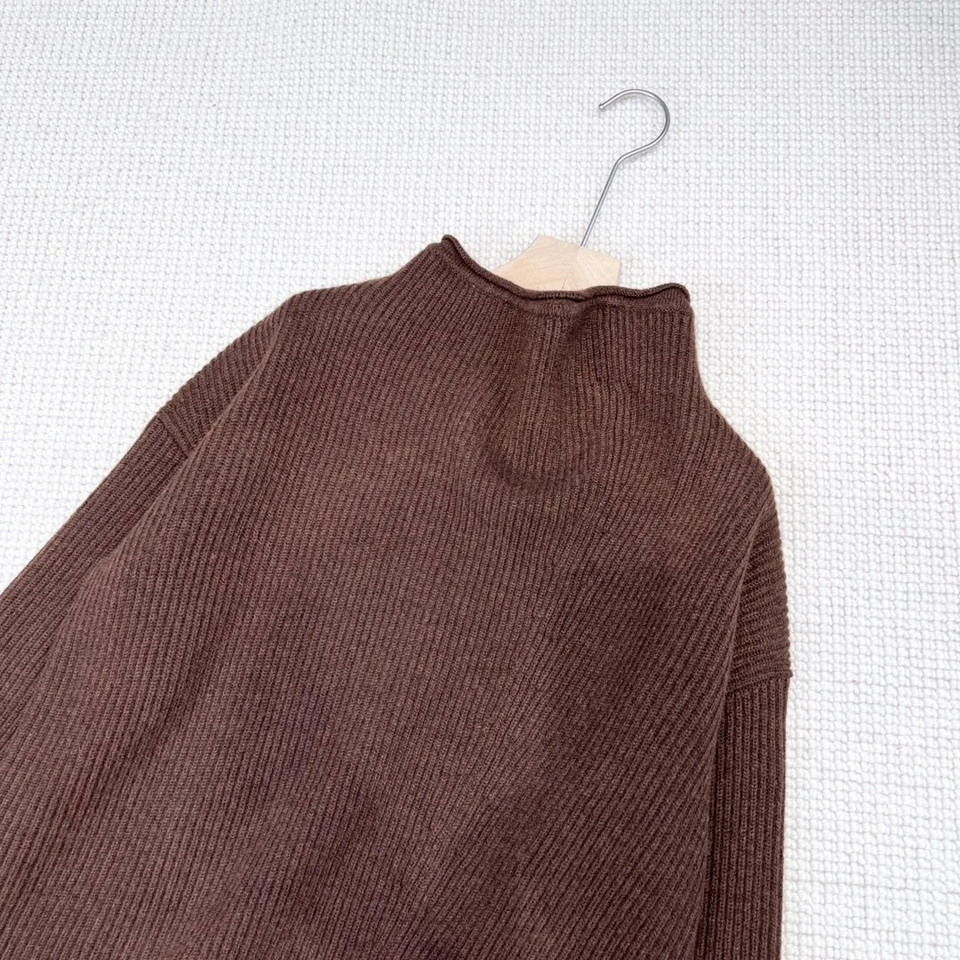 100% Cashmere  Jersey Dropped Shoulders Loose Fit Pullover Women Sweater