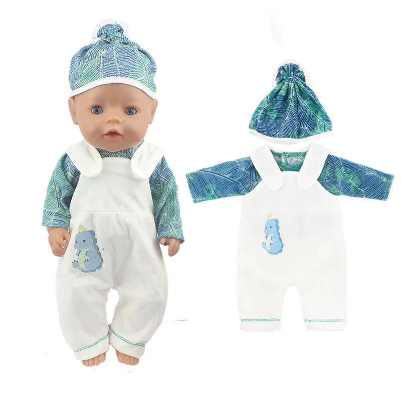 2023 Fashion Doll Jump Suits Fit For 43cm Baby Doll 17 Inch Reborn Baby Doll Clothes