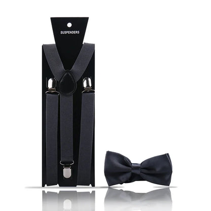 Elegant Fashion Adult Men's Suspenders And Bow Tie Two Pcs Set Harness Man For Pants Gentleman Suit Accessories Wedding Business