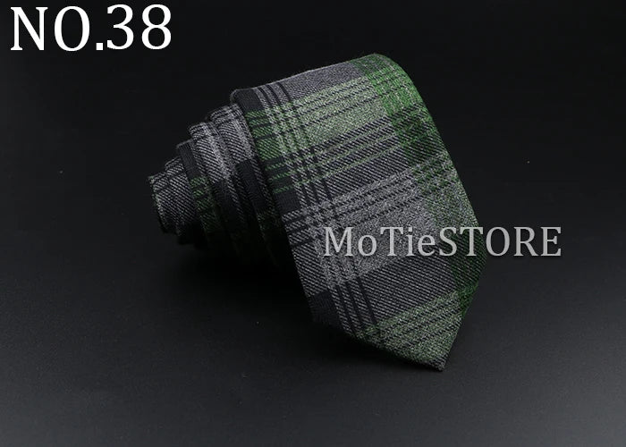 Men's Plaid Tie Cotton Black Grey Red Necktie Handmade Wool Narrow Collar Ties Wedding Business Party Suit Shirt Gift Accessory