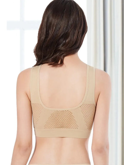 Seamless Mesh Women Sports Bras Fitness Gym Running Underwear Shockproof Bra Wireless 6XL Plus Size Crop Top Breathable Yoga Bra