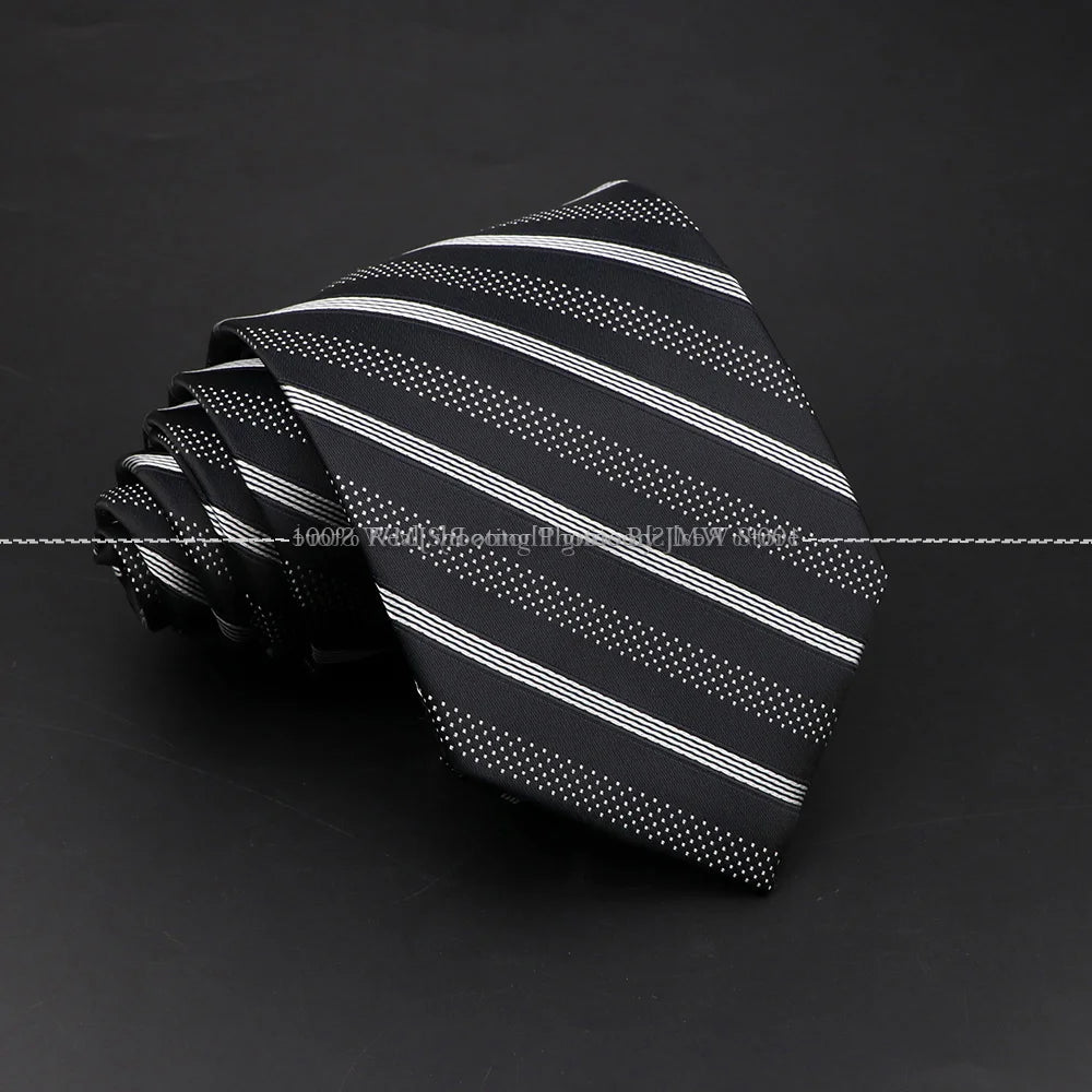 New Design Wedding Men Tie Black Solid Striped Paisley Flower Neckties Men Business Dropshipping Groom Collar Accessories Gift