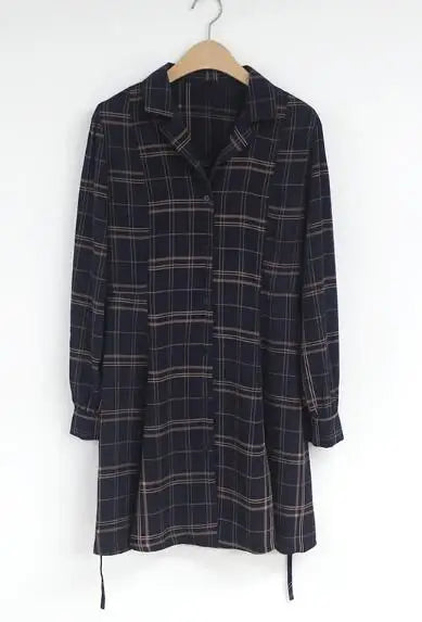 2023 Spring Summer Basic Dresses Hot Women Fashion Long Sleeve Cute Preppy Style Red Plaid Shirt Dress Bow Tie Vintage Dress
