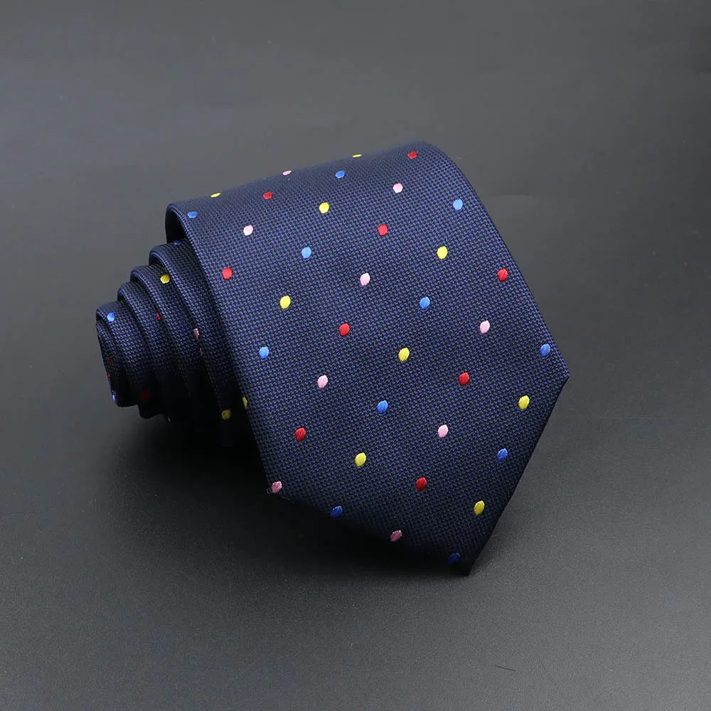 Men's Fashion Tie 8cm Blue Necktie Classic Plaid Striped Neck Tie Paisley Floral Neckties Daily Wear Cravat Wedding Party Gift