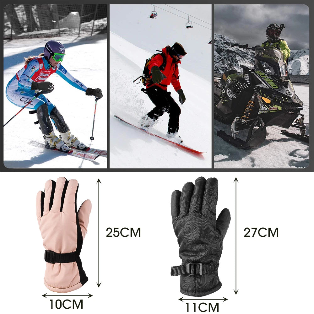 Outdoor Ski Gloves Waterproof Gloves with Touchscreen Function Thermal Snowboard Gloves Warm Motorcycle Snow Gloves Men Women