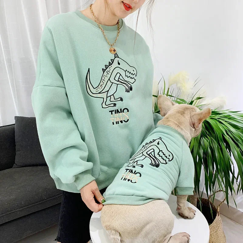 People-pets Matching Clothes for Small Dogs Pets Clothing Dog Pet Winter Hoodies French Bulldog Sweater Pug Costume S-4XL