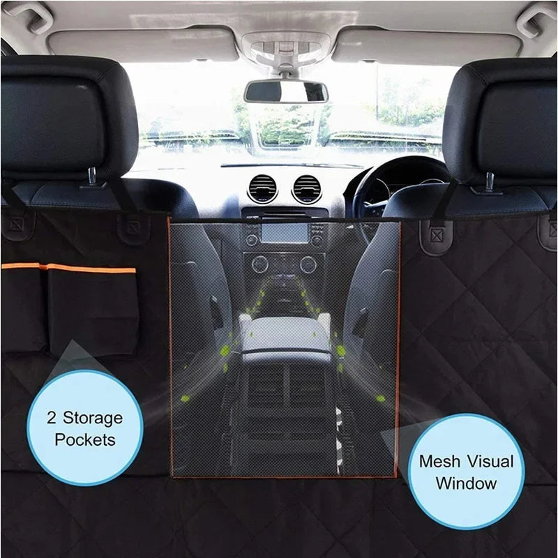 For Pets: Double Zipper Car Seat Pad Waterproof Dirt Resistant Suitable Multiple Models Solid Color Cars Rear Seats Cushion