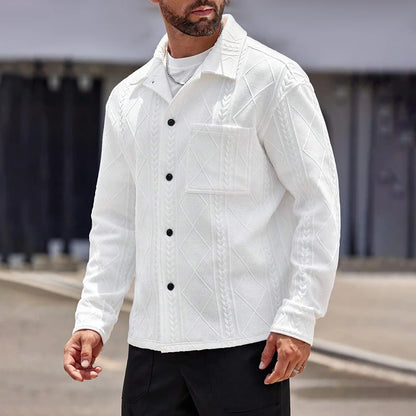Y2k Mens Jacket Knitted Pockets Jacquard Coat Autumn Leisure Vintage Outdoor Wear Resistant Windproof Jacket Men's Clothing 2024