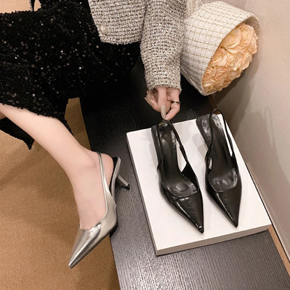 New Fashion Slip-on Women's High Heels Summer Solid Office and Career Sexy Pointed Toe Heeled Sandals Women High Heel Pumps