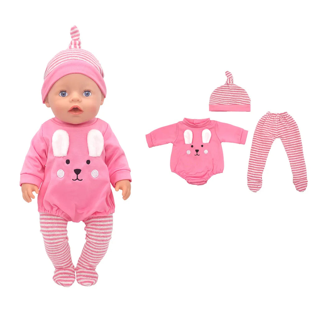 2023 Fashion Doll Jump Suits Fit For 43cm Baby Doll 17 Inch Reborn Baby Doll Clothes