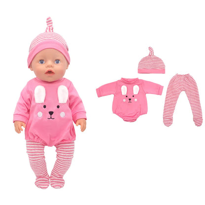 2023 Fashion Doll Jump Suits Fit For 43cm Baby Doll 17 Inch Reborn Baby Doll Clothes