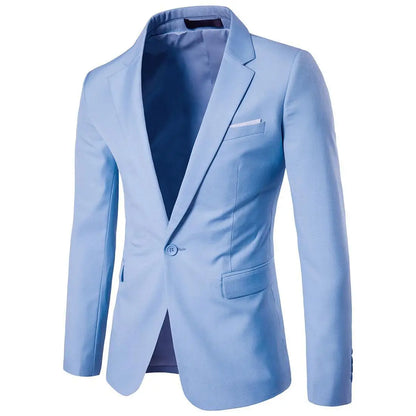 Men Blazer Single Button Cardigan Full Sleeve Slim Fit Turn Down Collar Top Blazer Solid Smart Casual Outwear Spring 2025