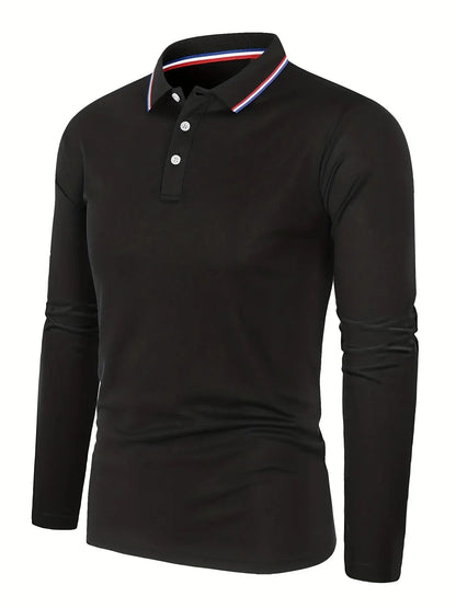 Men's Spring and Autumn Casual Breathable Comfortable Polo Shirt Hot Selling Fashion Men's Business Long Sleeve T-Shirt