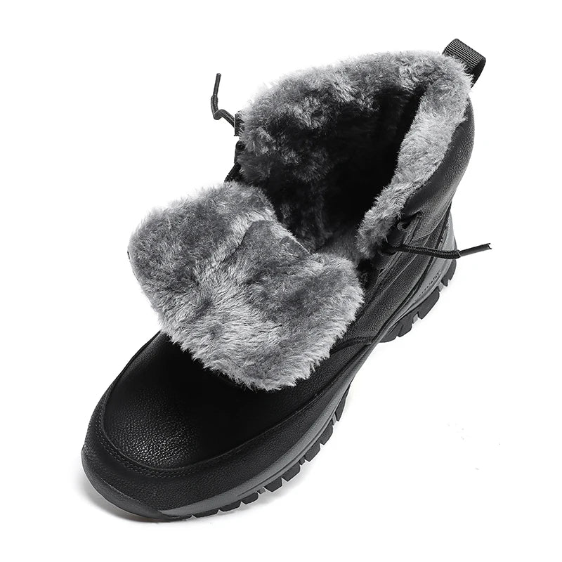 Super Warm Winter Boots With Fur Outdoor Snow Men Boots Snow Antiskid Waterproof Boots Men Shoes Winter botas High Top hombre