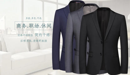 Blazer New Men's Fashion Business Solid Color British Style Professional Work Groom Wedding Dress Best Man Blazer Jacket